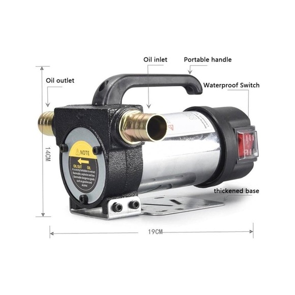 Other - 24V DC Electric Diesel Fuel Transfer Pump Self Priming Oil Pump Kit Clips Hose